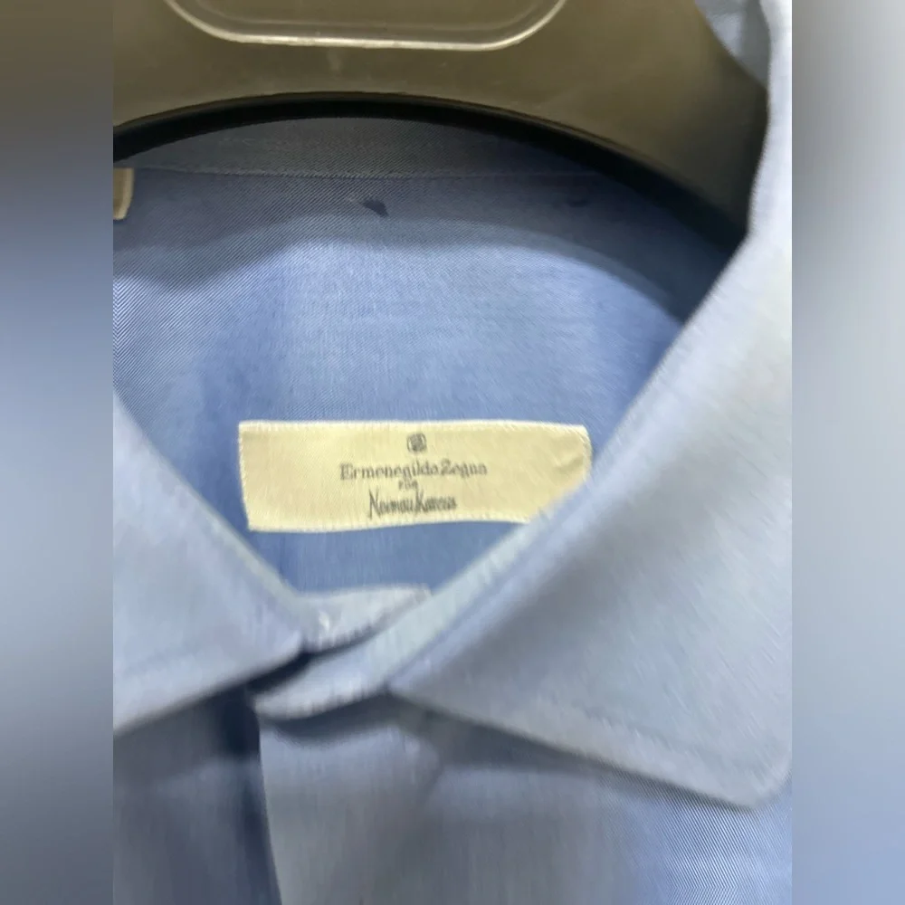 Ermenegildo Zegna French Blue Dress Shirt Men’s 16 41 Neiman Marcus Business - Picture 5 of 13